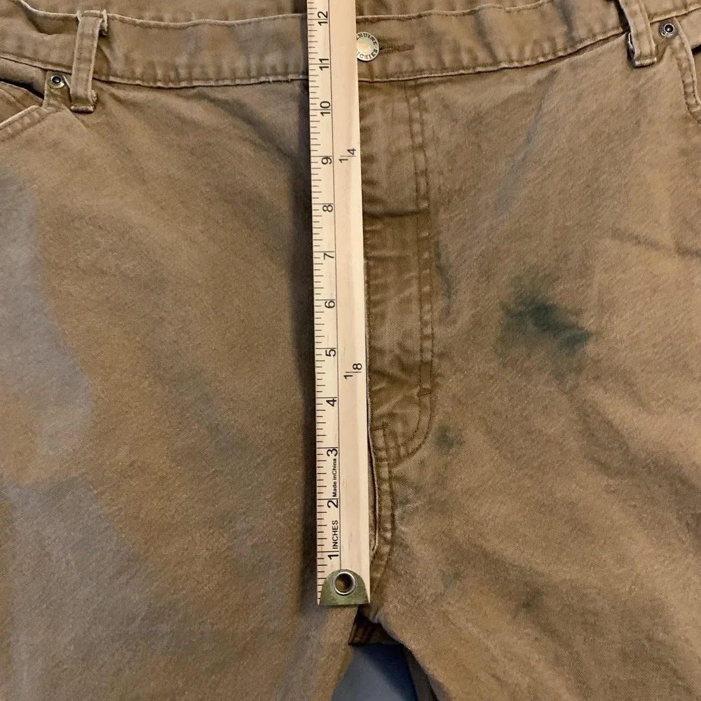 Dickies Carpenter Pants Mens 43x32 Brown Canvas Relaxed Fit Workwear 874 Stretch